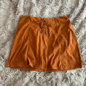 faux suede mini skirt